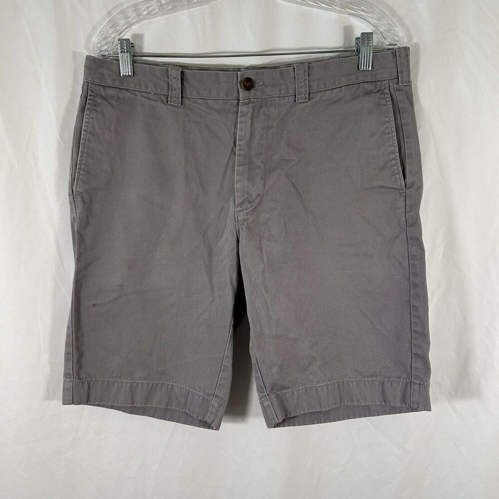 J Crew Shorts Men's 34W Grey Chino Rivington 100% Cotton Button Zip Short